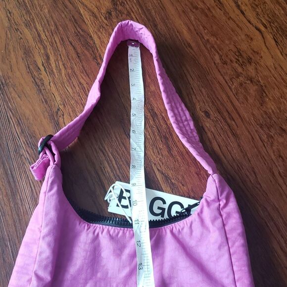 Baggu Extra Pink Chic Coquette Y2K Preppy Edgy Feminine Mini Nylon Shoulder Bag - Picture 4 of 8